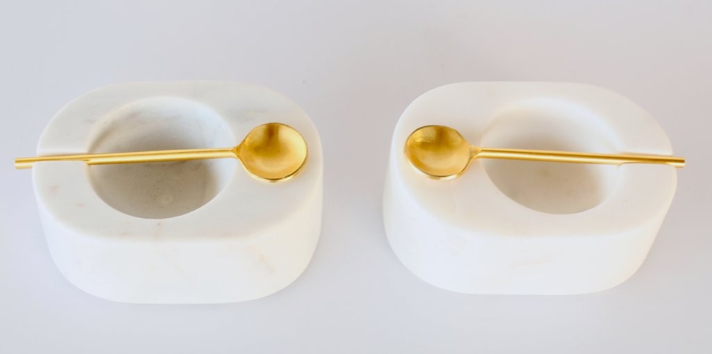 Set Of 2 Marble Pinch Pots